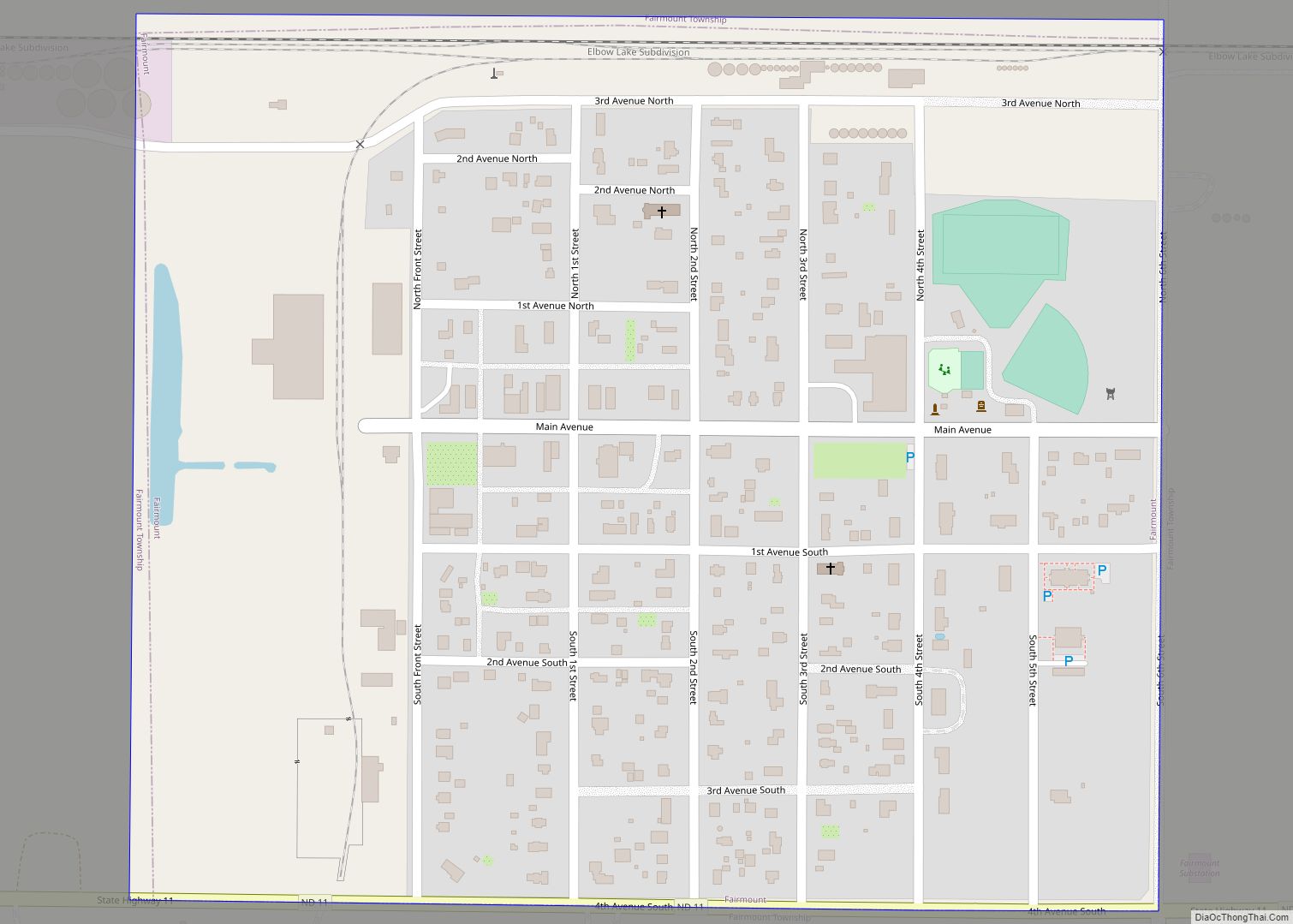 Map of Fairmount city, North Dakota