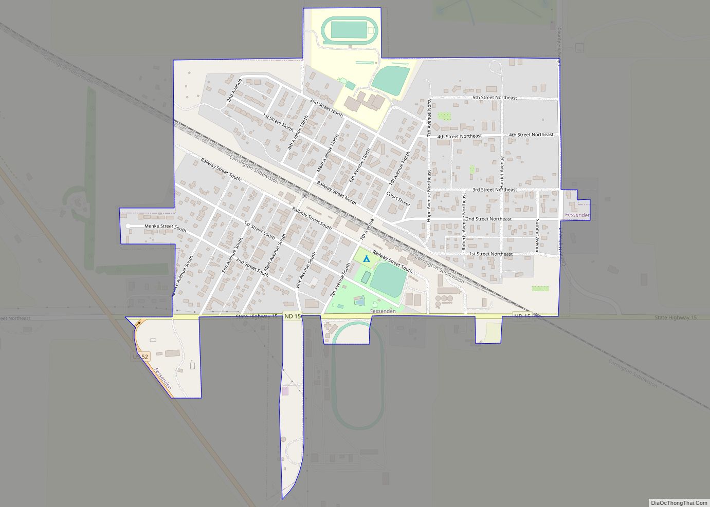 Map of Fessenden city