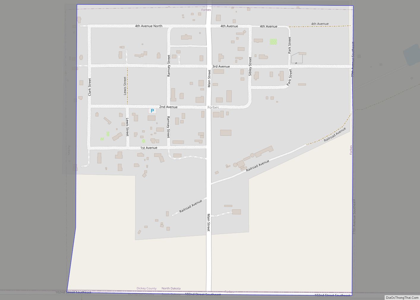 Map of Forbes city