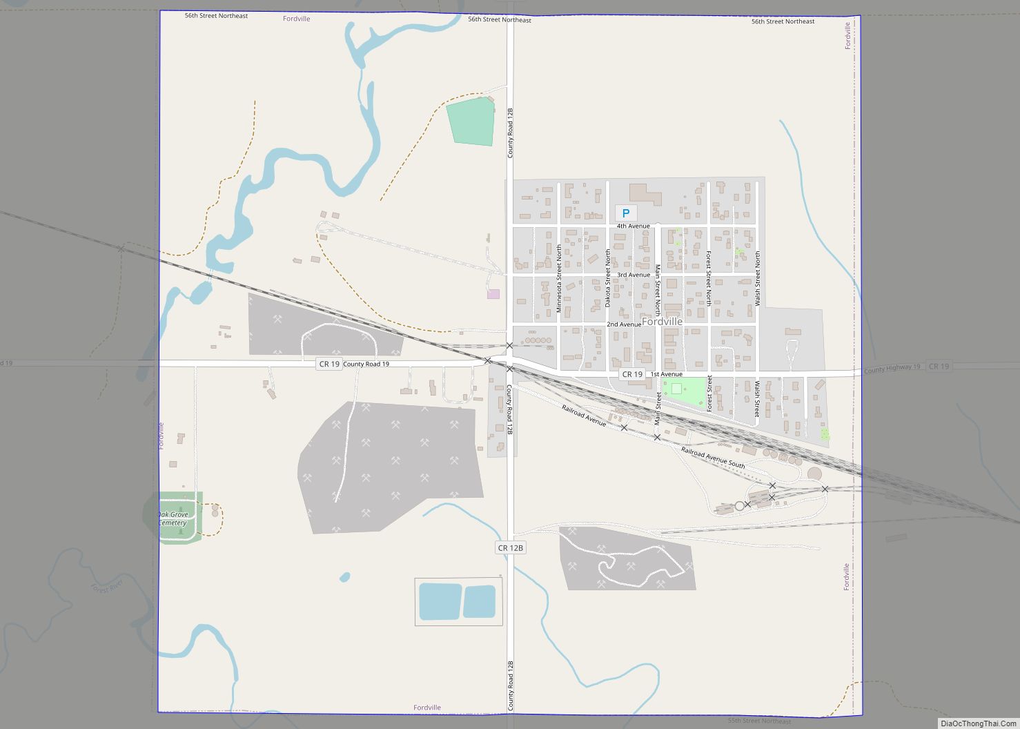 Map of Fordville city