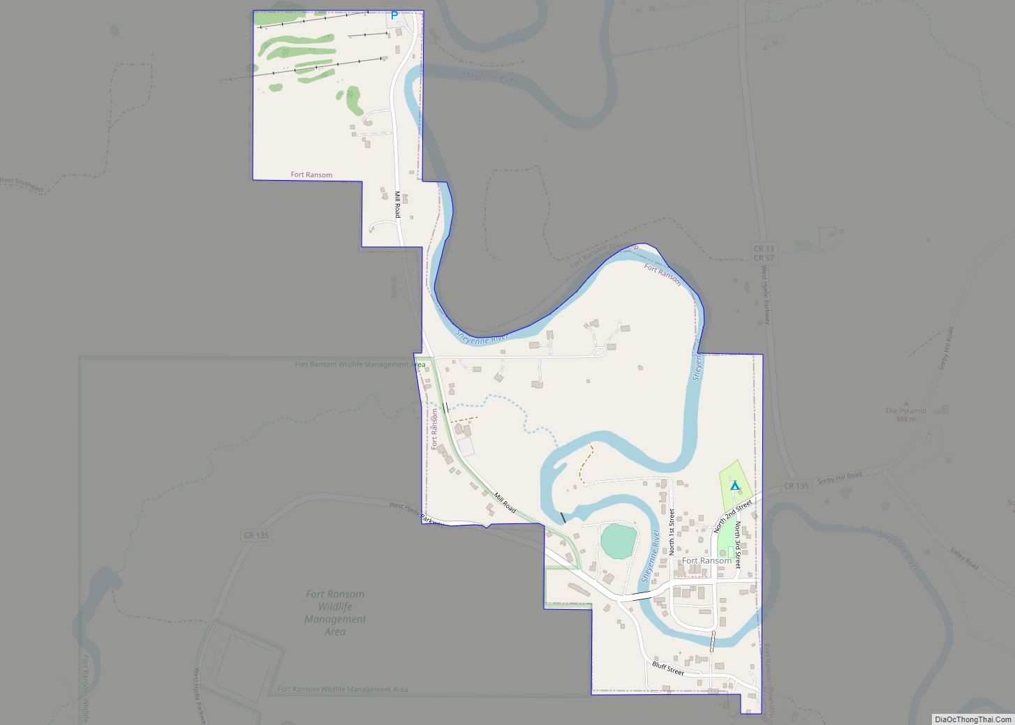 Map of Fort Ransom city