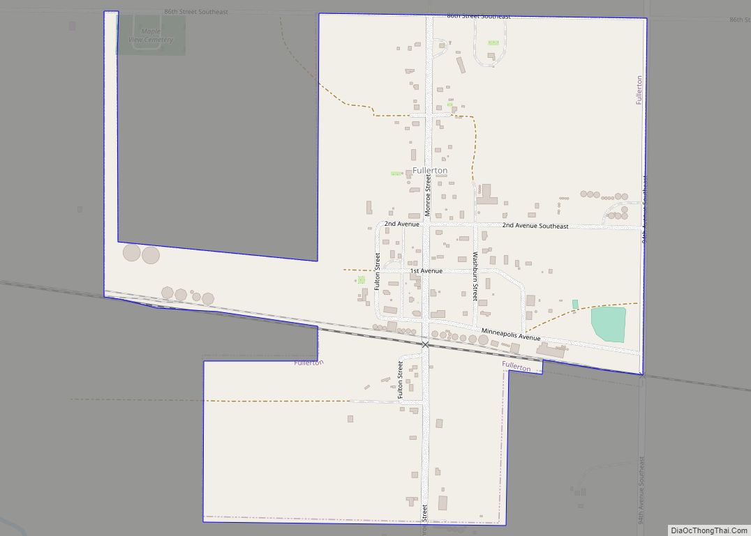 Map of Fullerton city, North Dakota