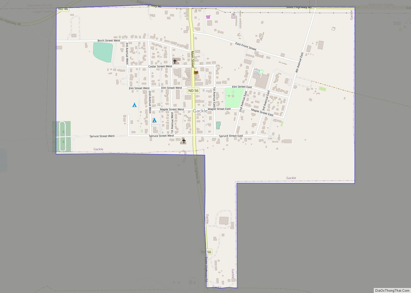 Map of Gackle city