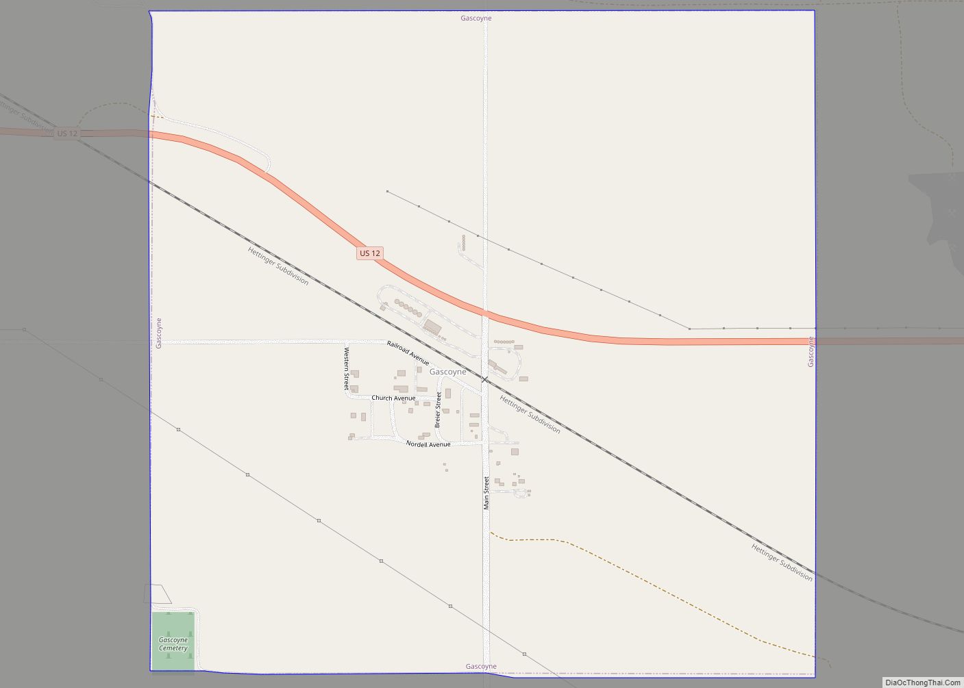 Map of Gascoyne city