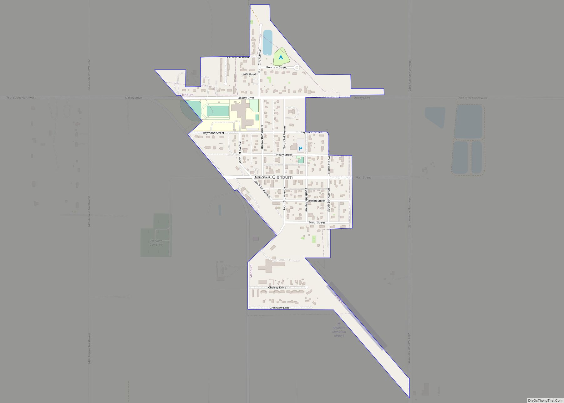 Map of Glenburn city, North Dakota