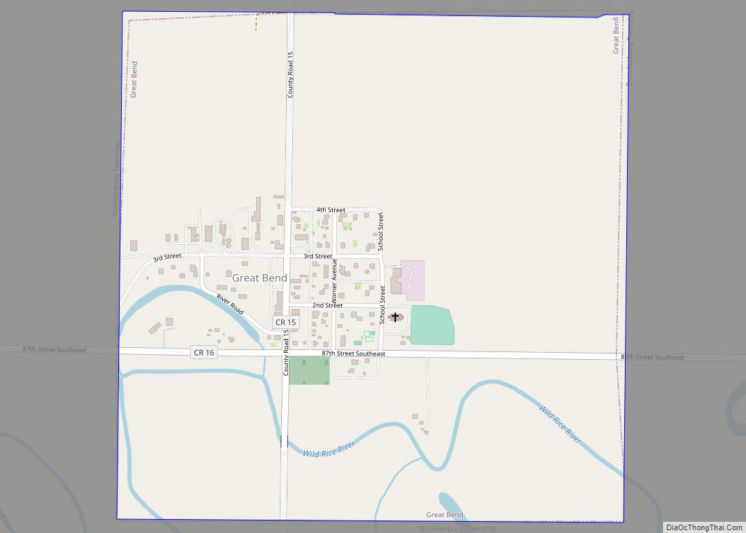 Map of Great Bend city, North Dakota