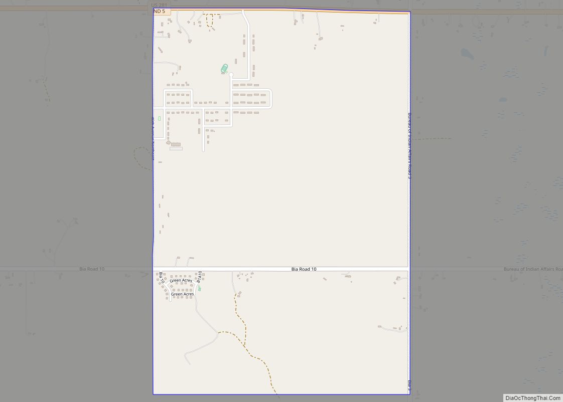 Map of Green Acres CDP, North Dakota