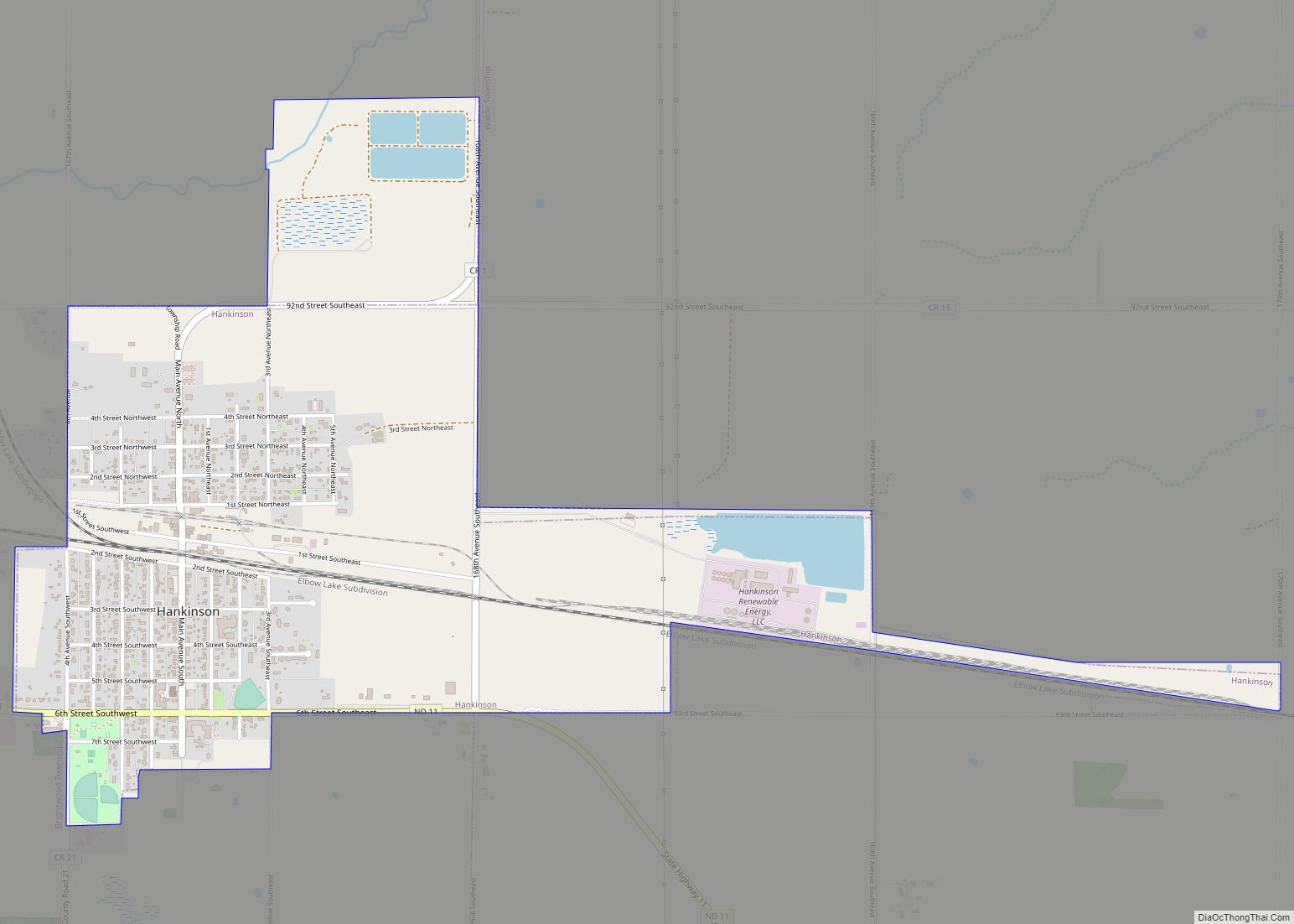 Map of Hankinson city