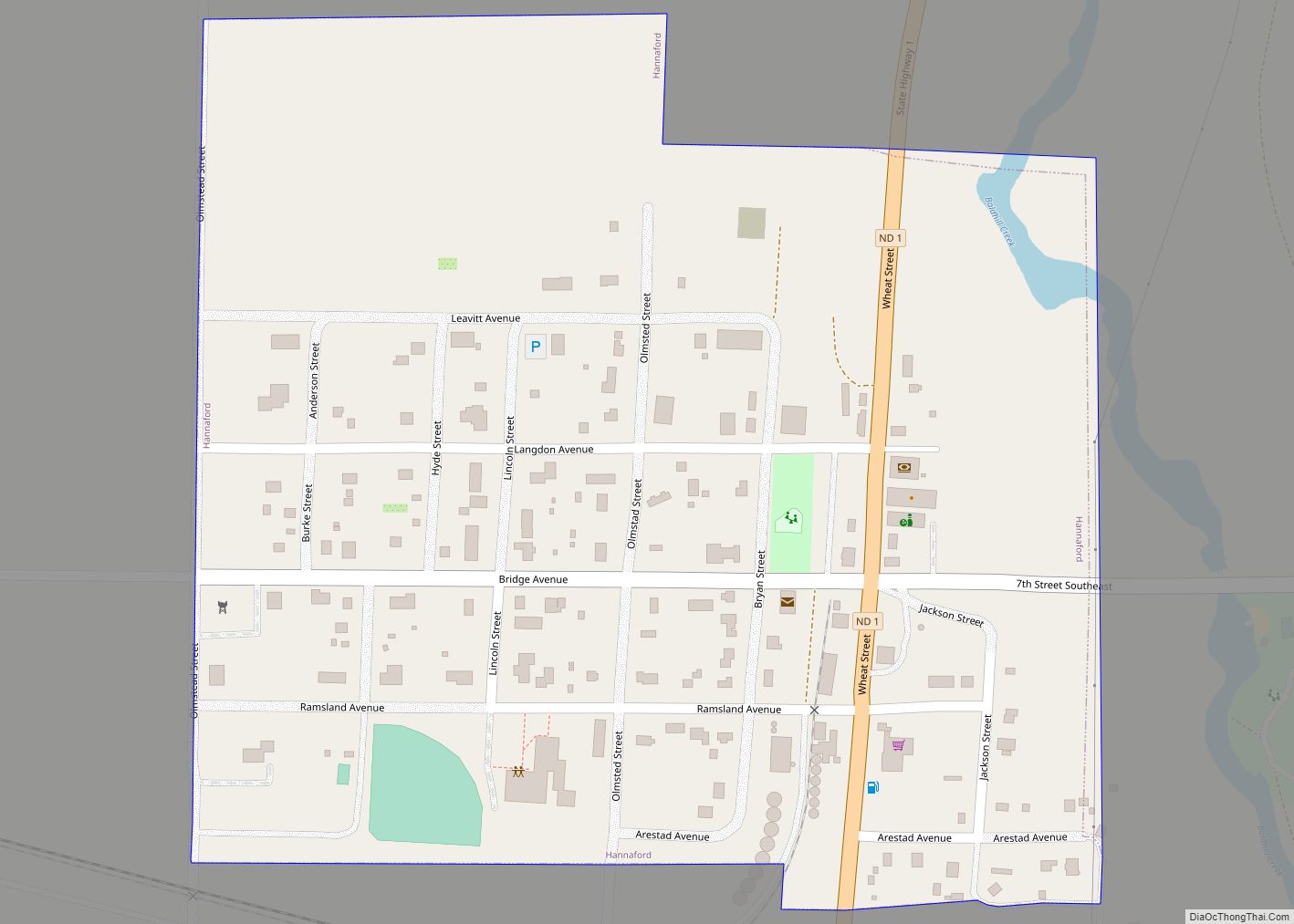 Map of Hannaford city