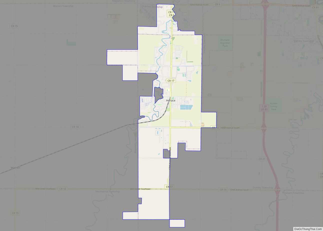 Map of Horace city, North Dakota