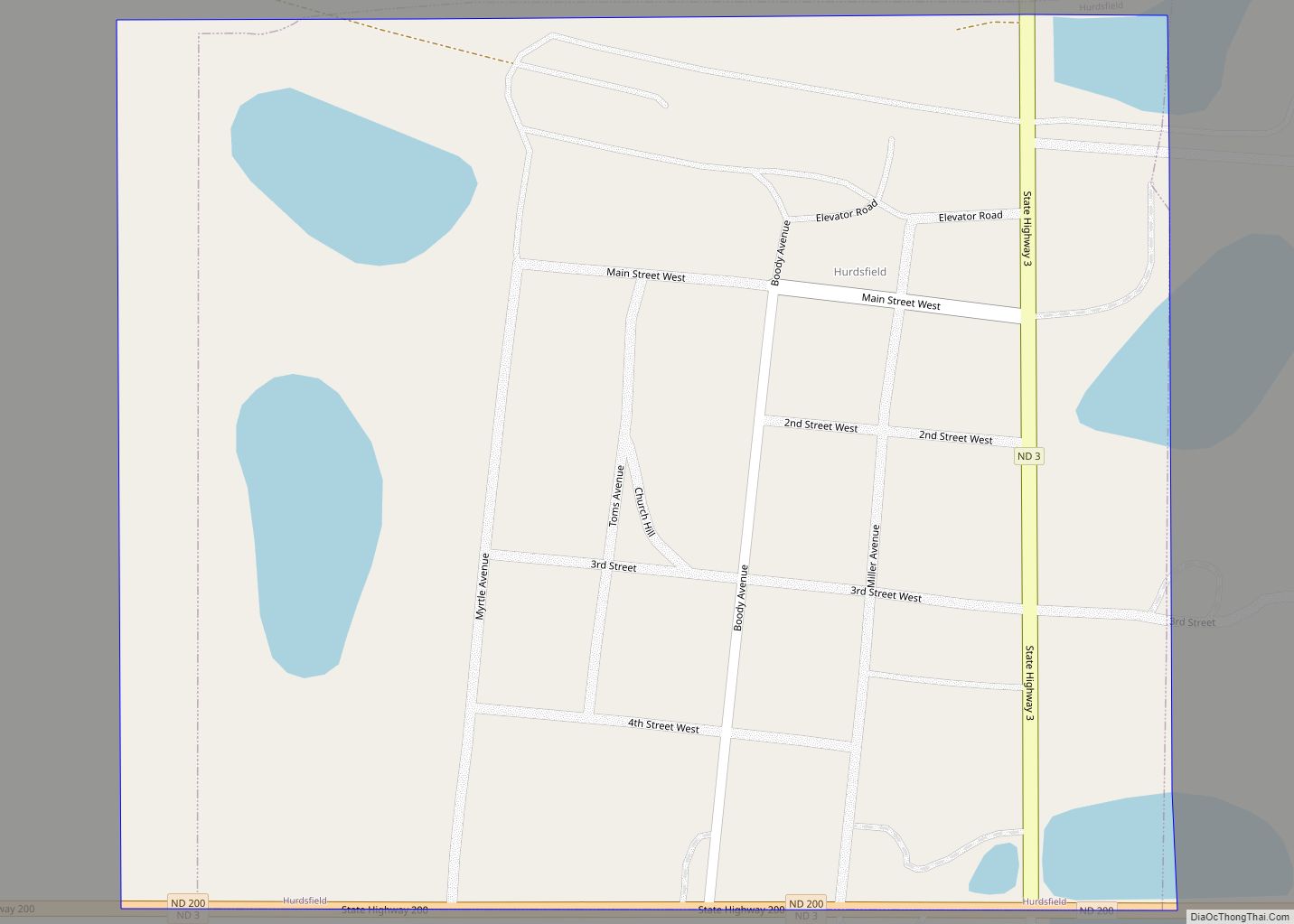 Map of Hurdsfield city