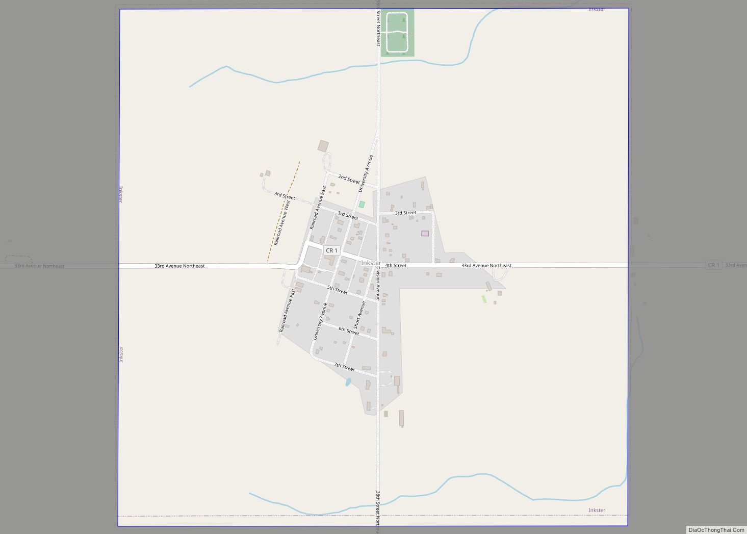 Map of Inkster city, North Dakota