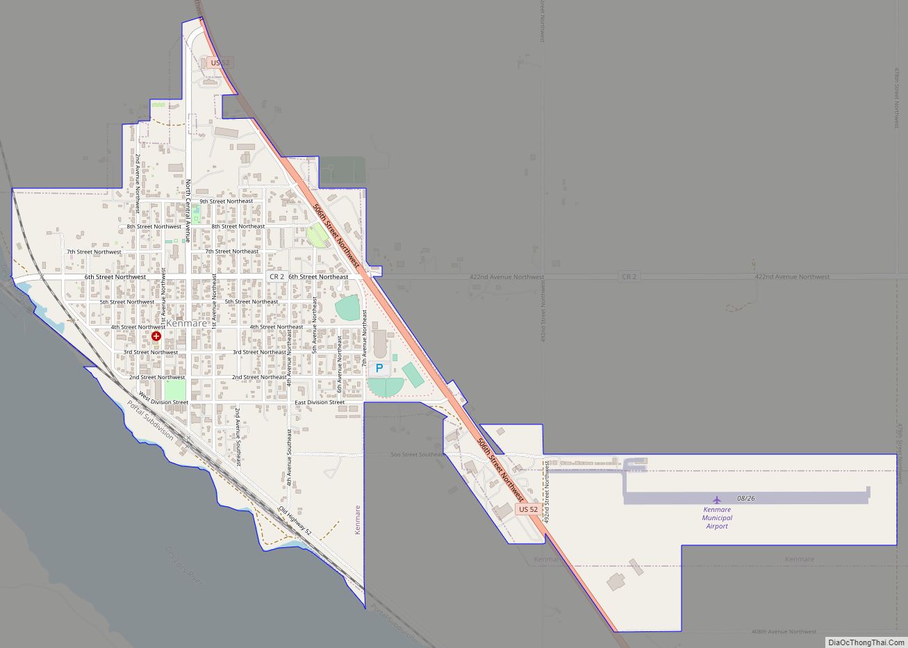 Map of Kenmare city