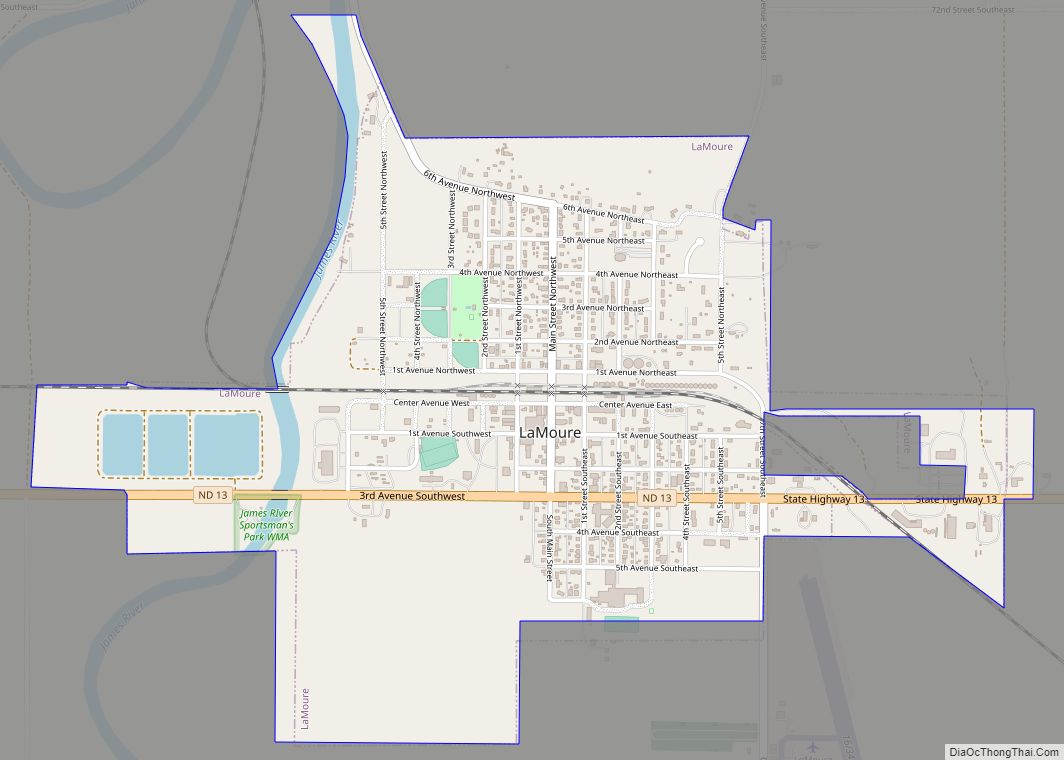 Map of LaMoure city