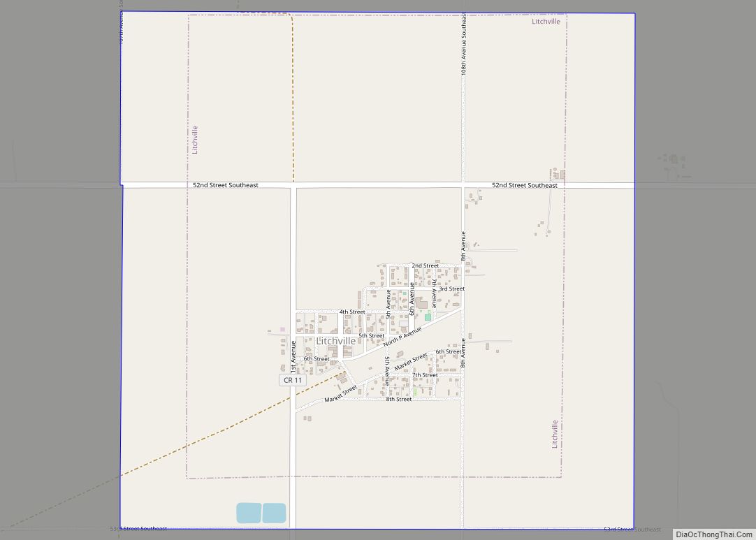 Map of Litchville city