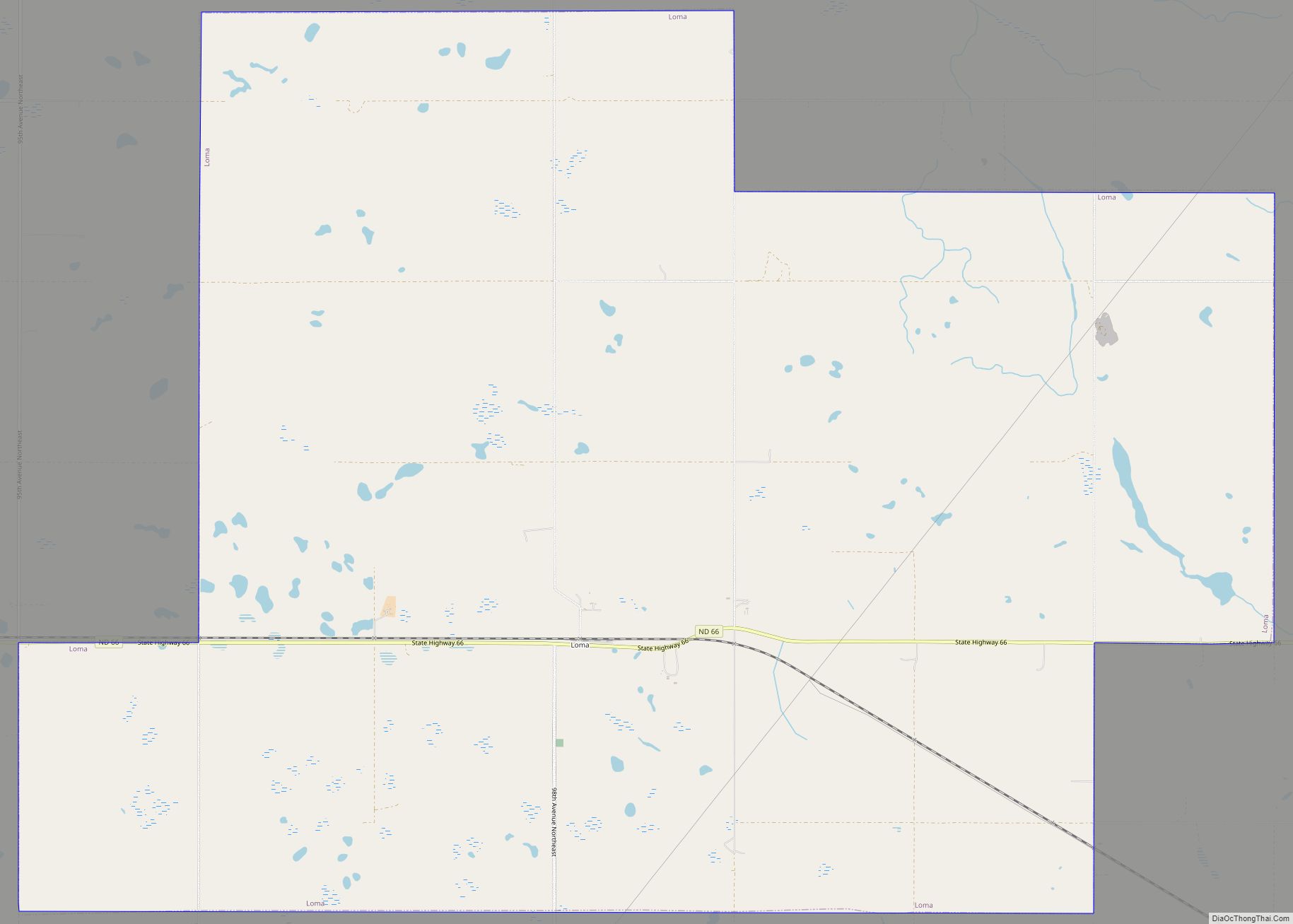 Map of Loma city, North Dakota