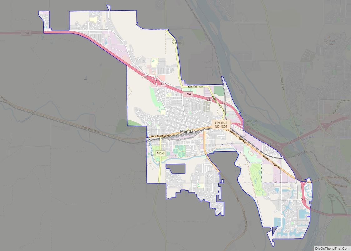 Map of Mandan city