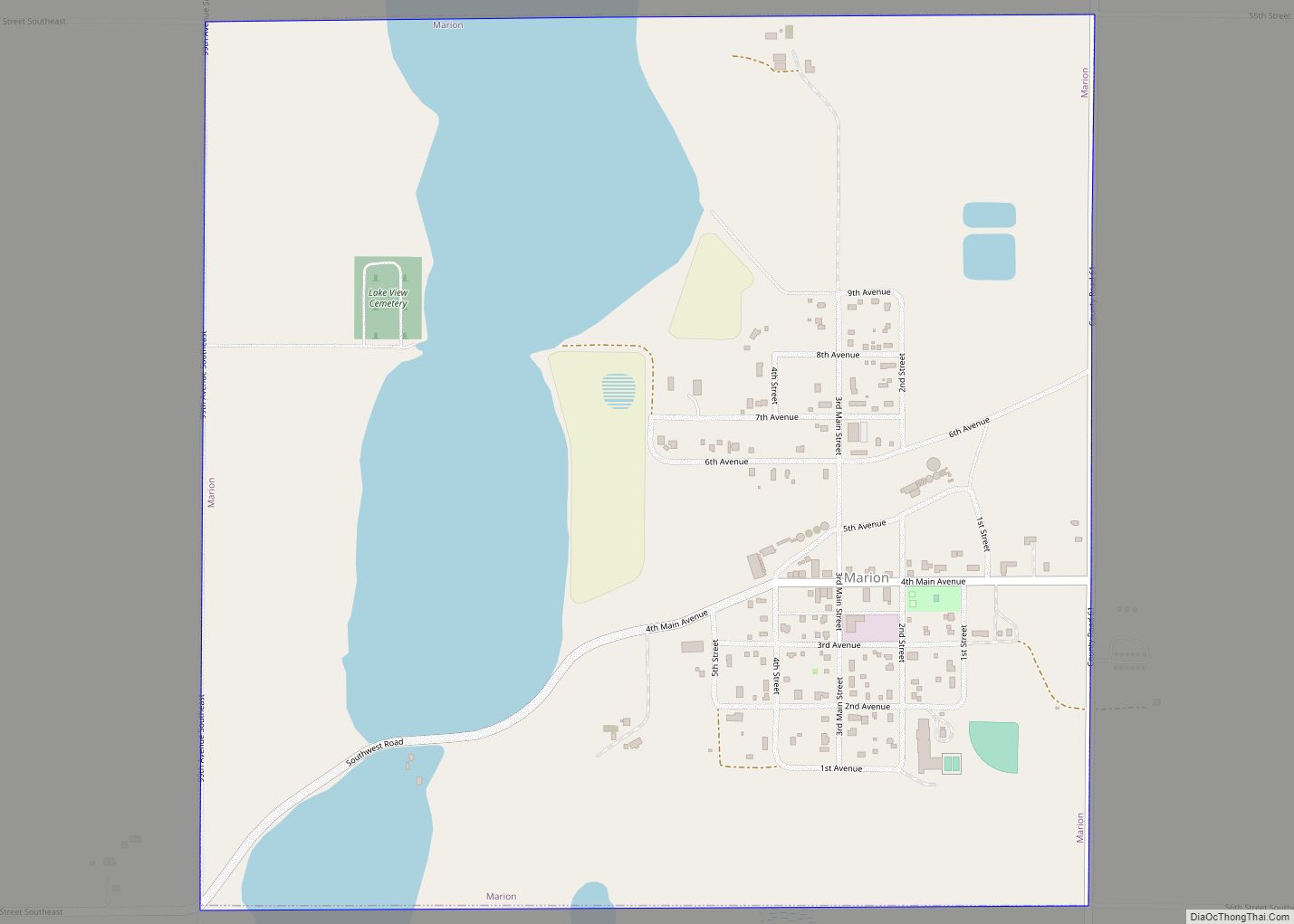 Map of Marion city, North Dakota