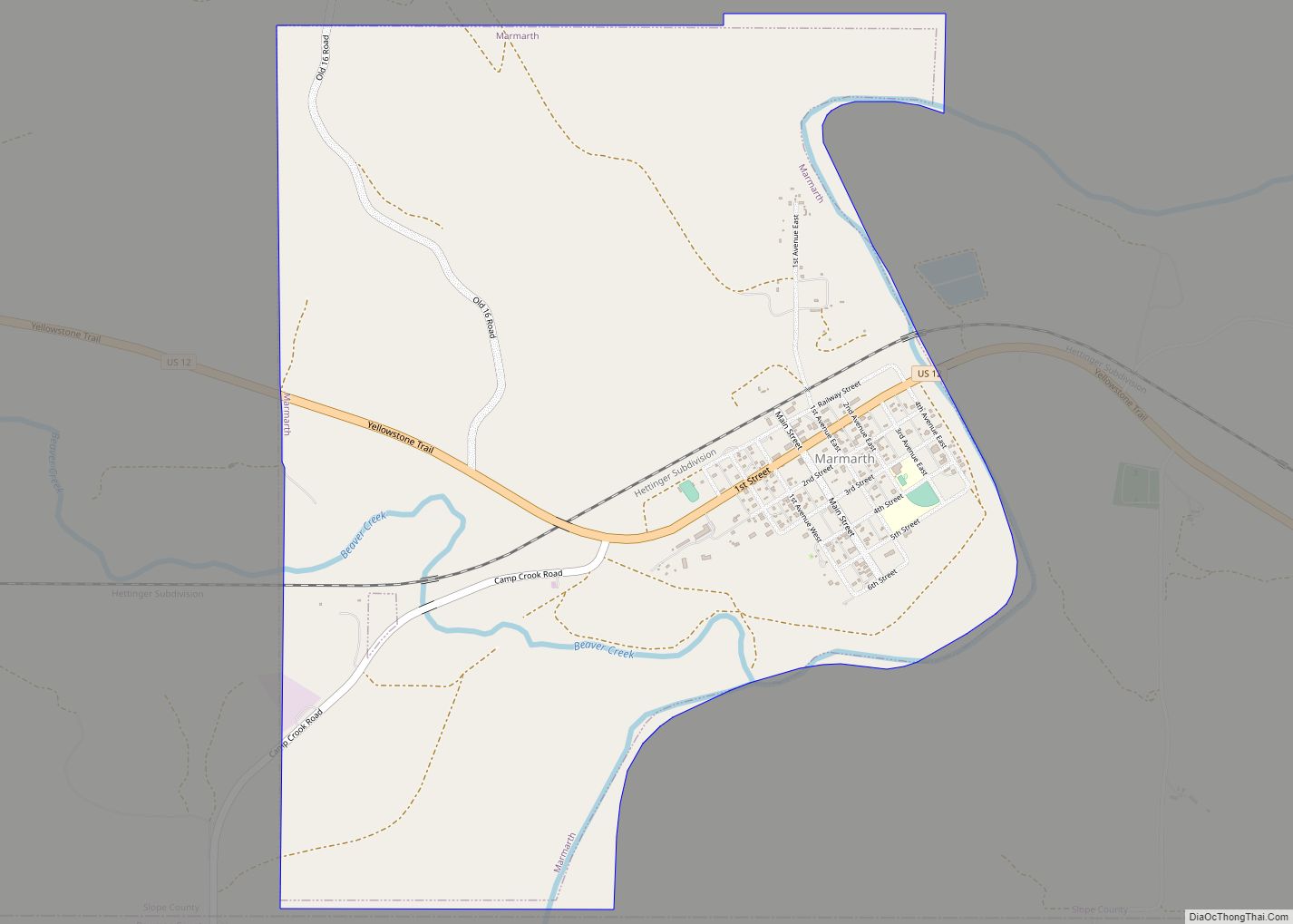 Map of Marmarth city