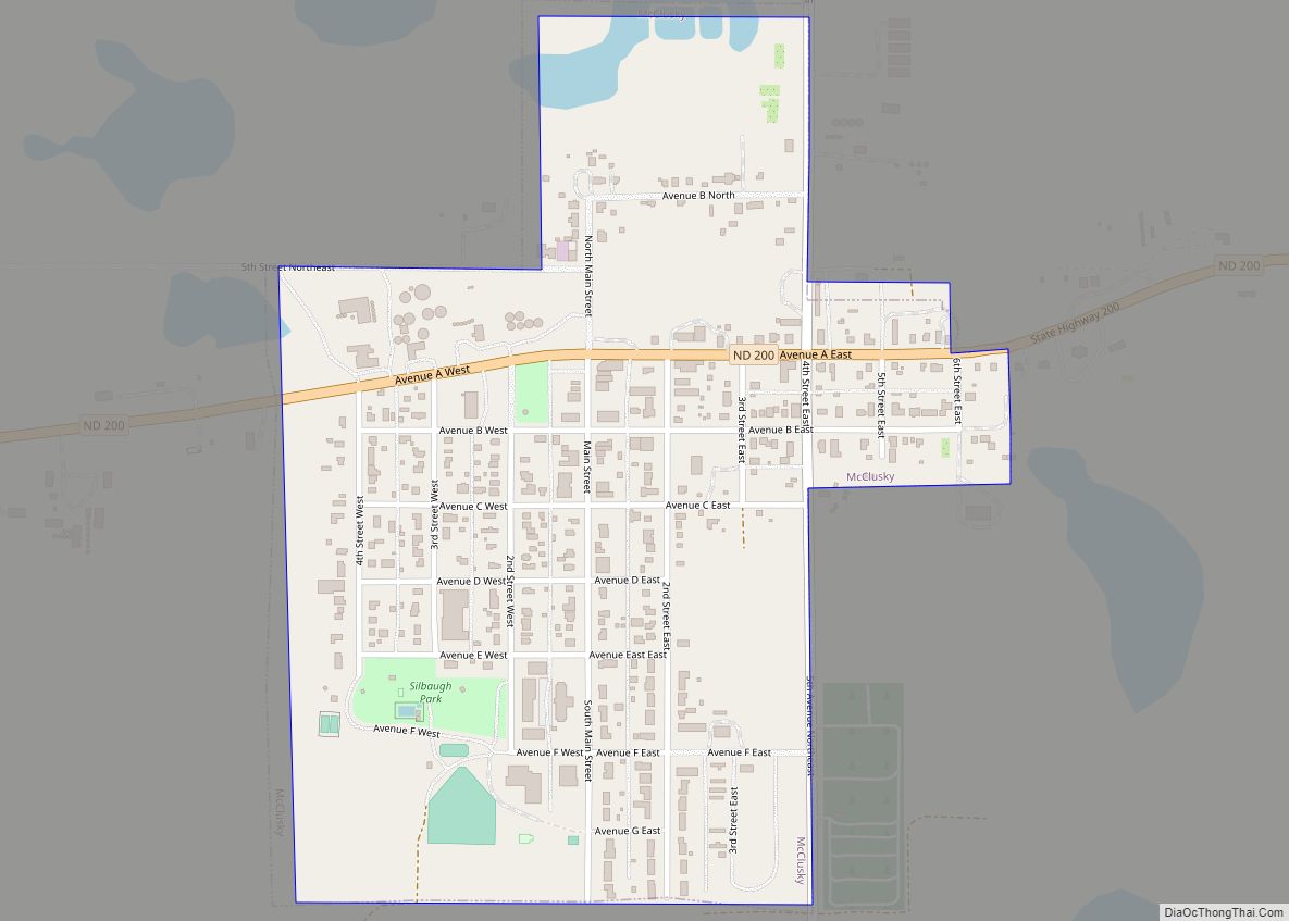 Map of McClusky city