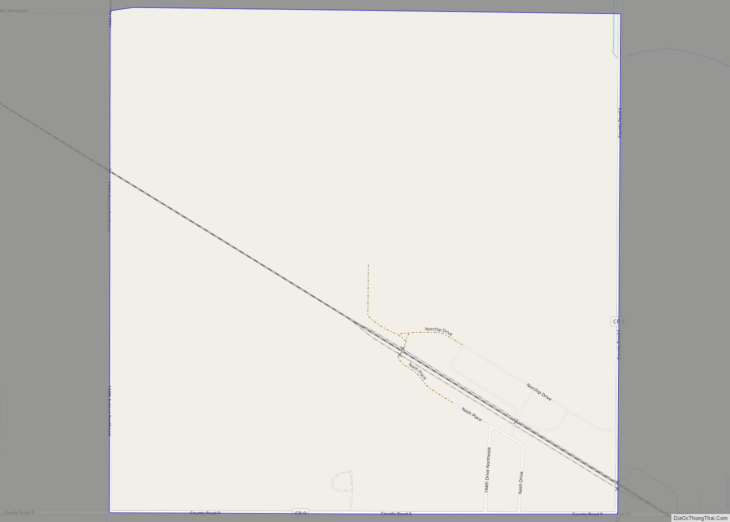 Map of Nash CDP, North Dakota