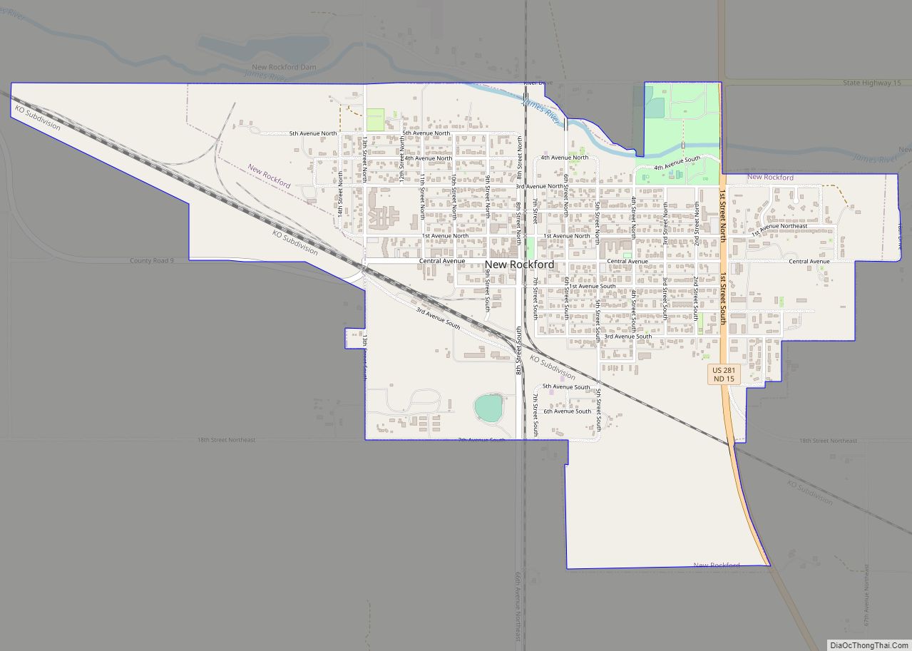 Map of New Rockford city