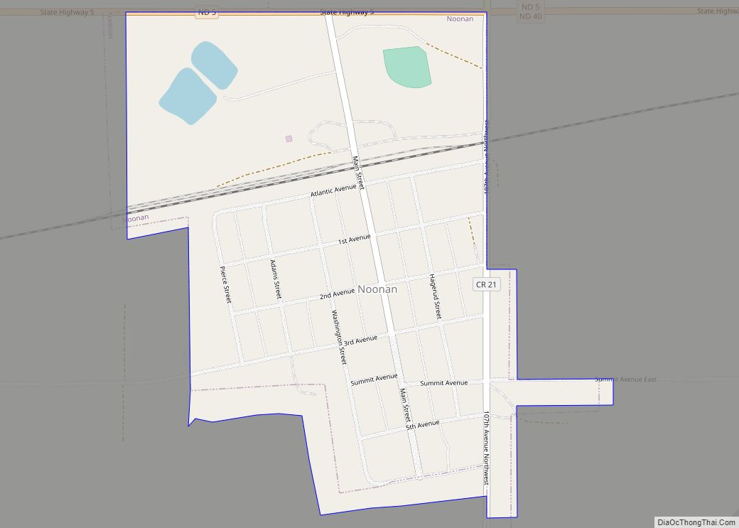 Map of Noonan city