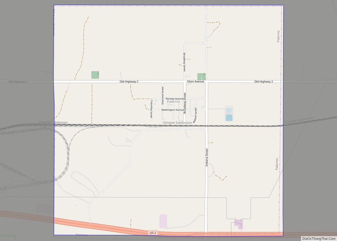 Map of Palermo city, North Dakota