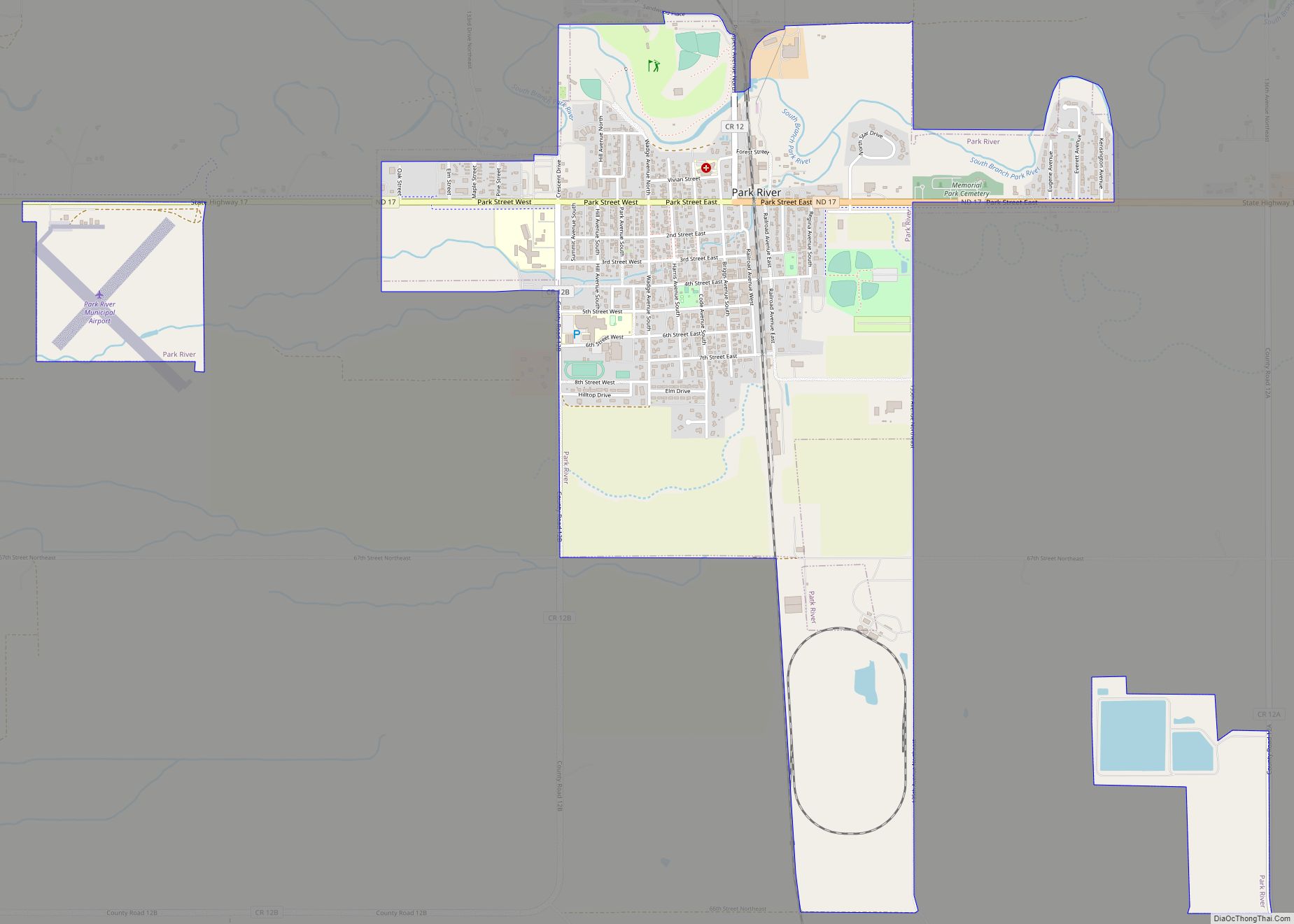 Map of Park River city