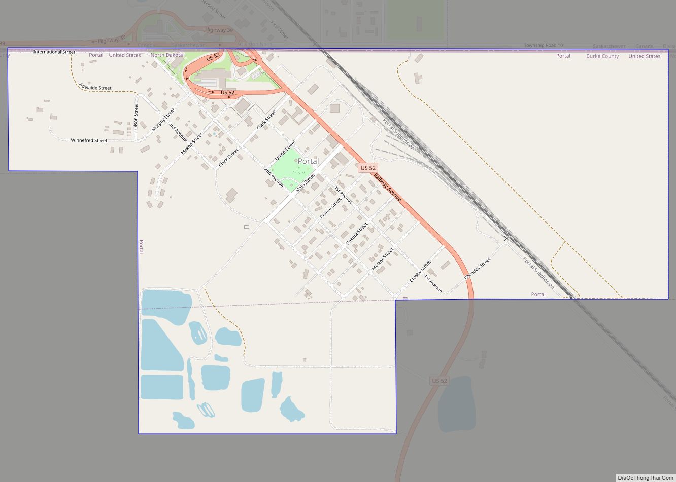 Map of Portal city, North Dakota