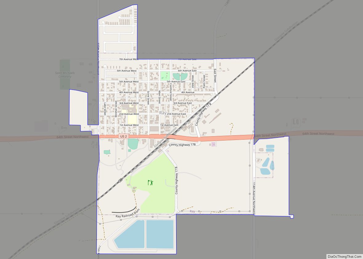 Map of Ray city, North Dakota