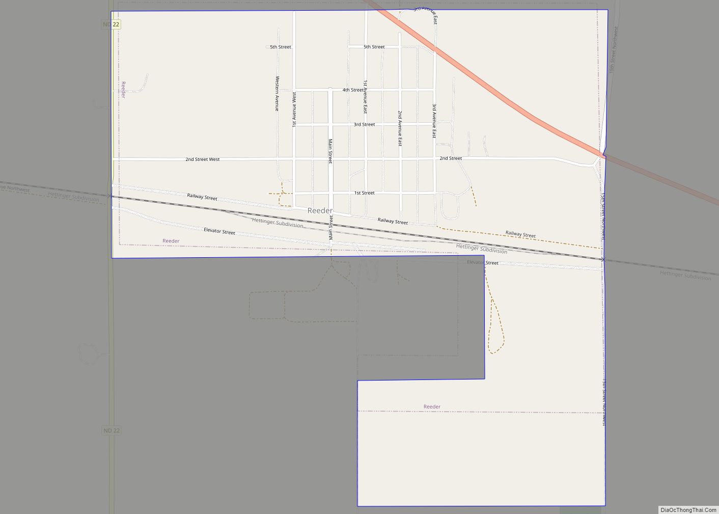 Map of Reeder city