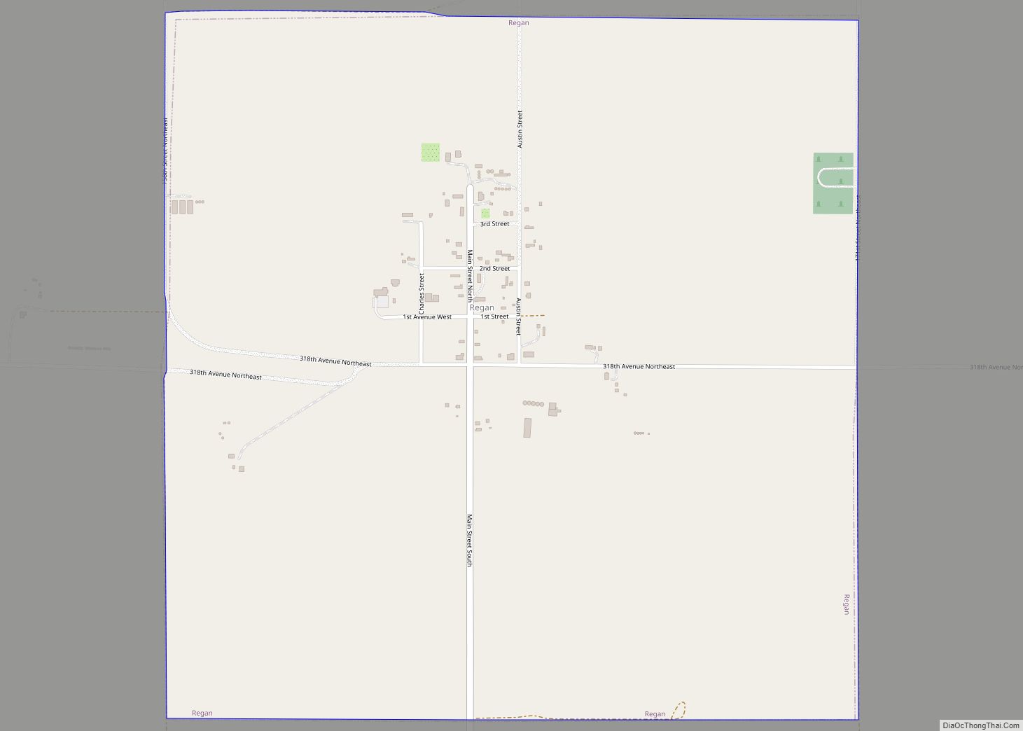 Map of Regan city