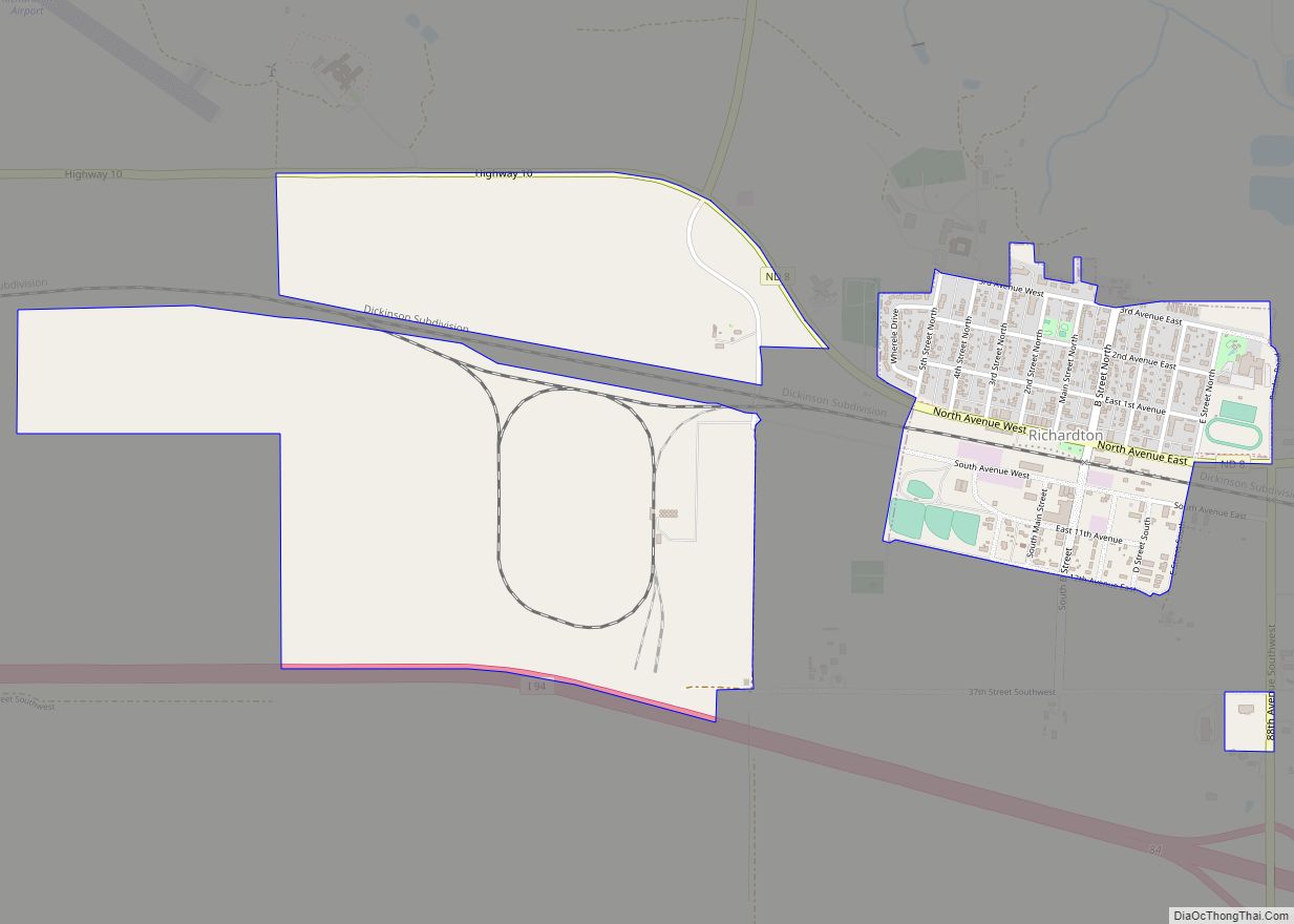 Map of Richardton city