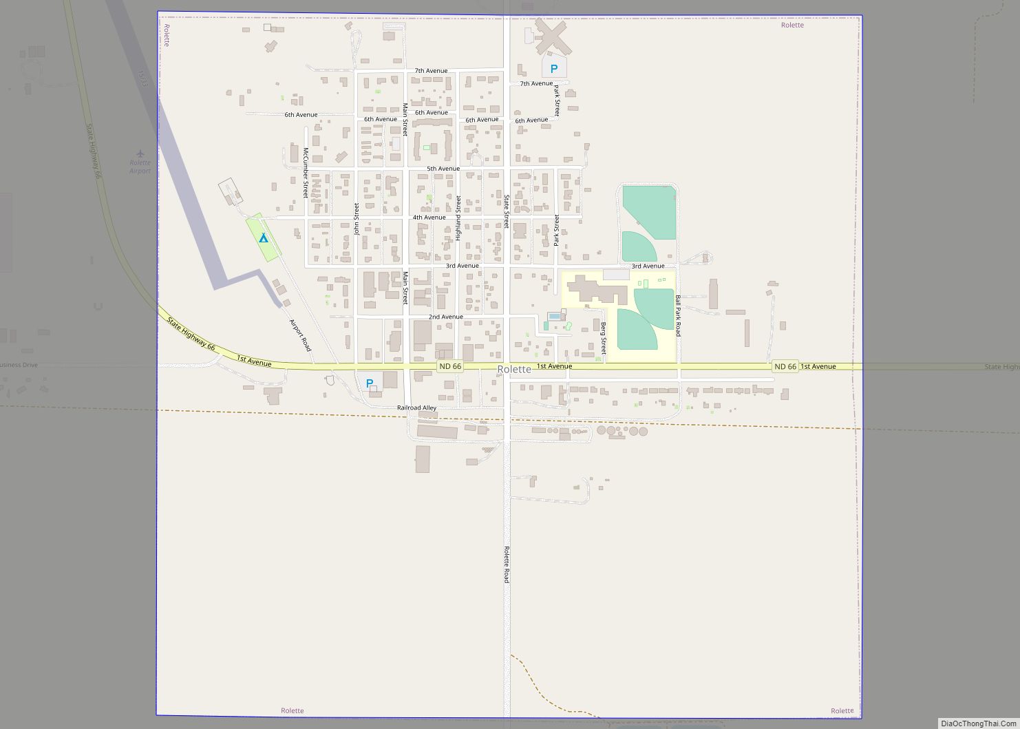 Map of Rolette city