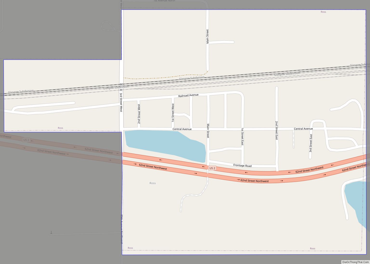 Map of Ross city, North Dakota