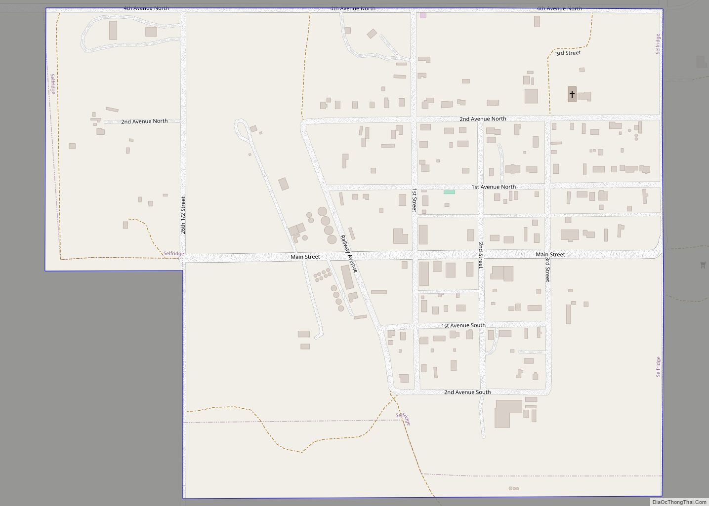 Map of Selfridge city