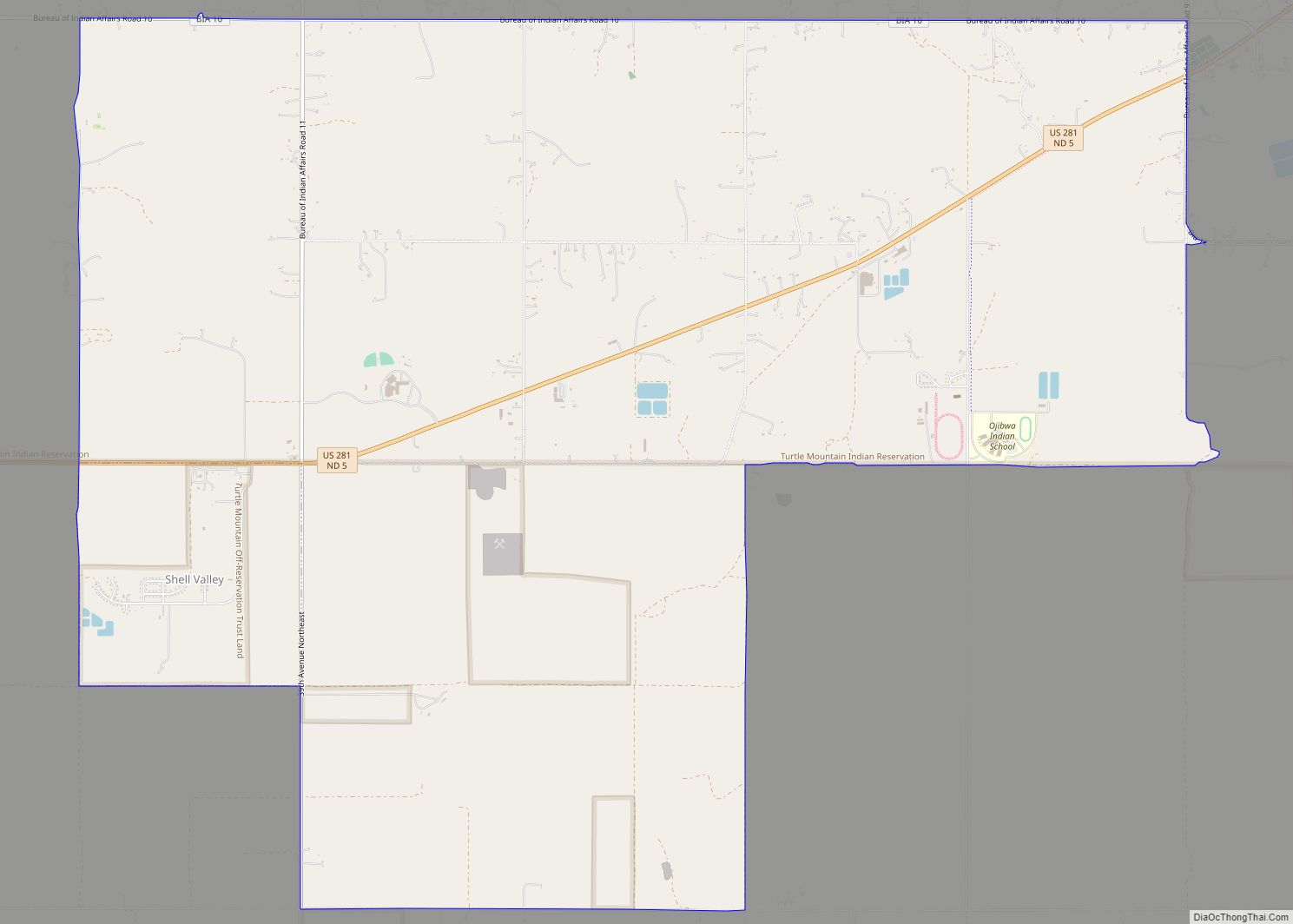 Map of Shell Valley CDP