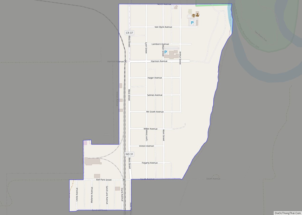 Map of Stanton city, North Dakota