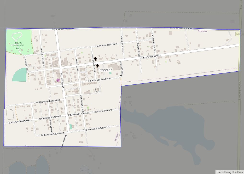 Map of Streeter city