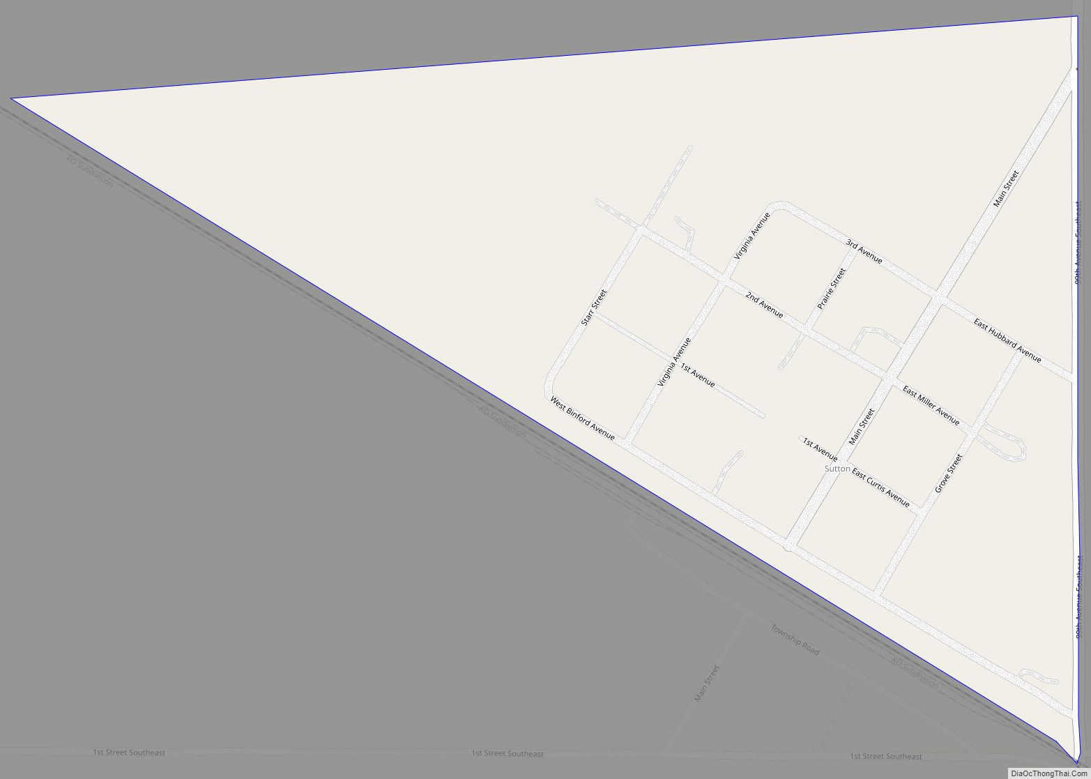 Map of Sutton CDP, North Dakota