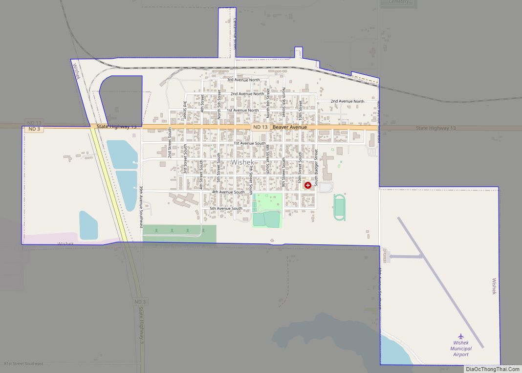 Map of Wishek city