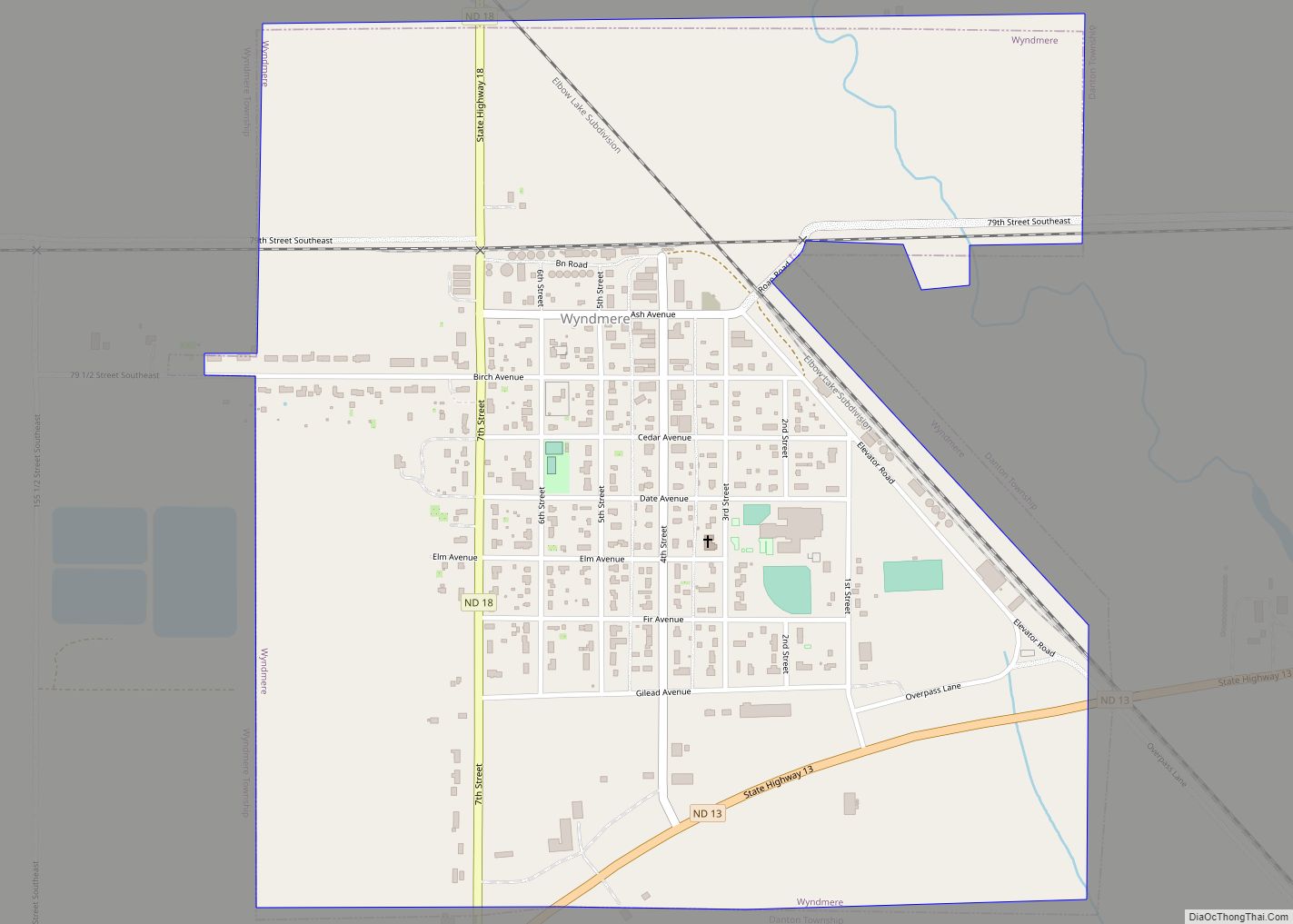 Map of Wyndmere city