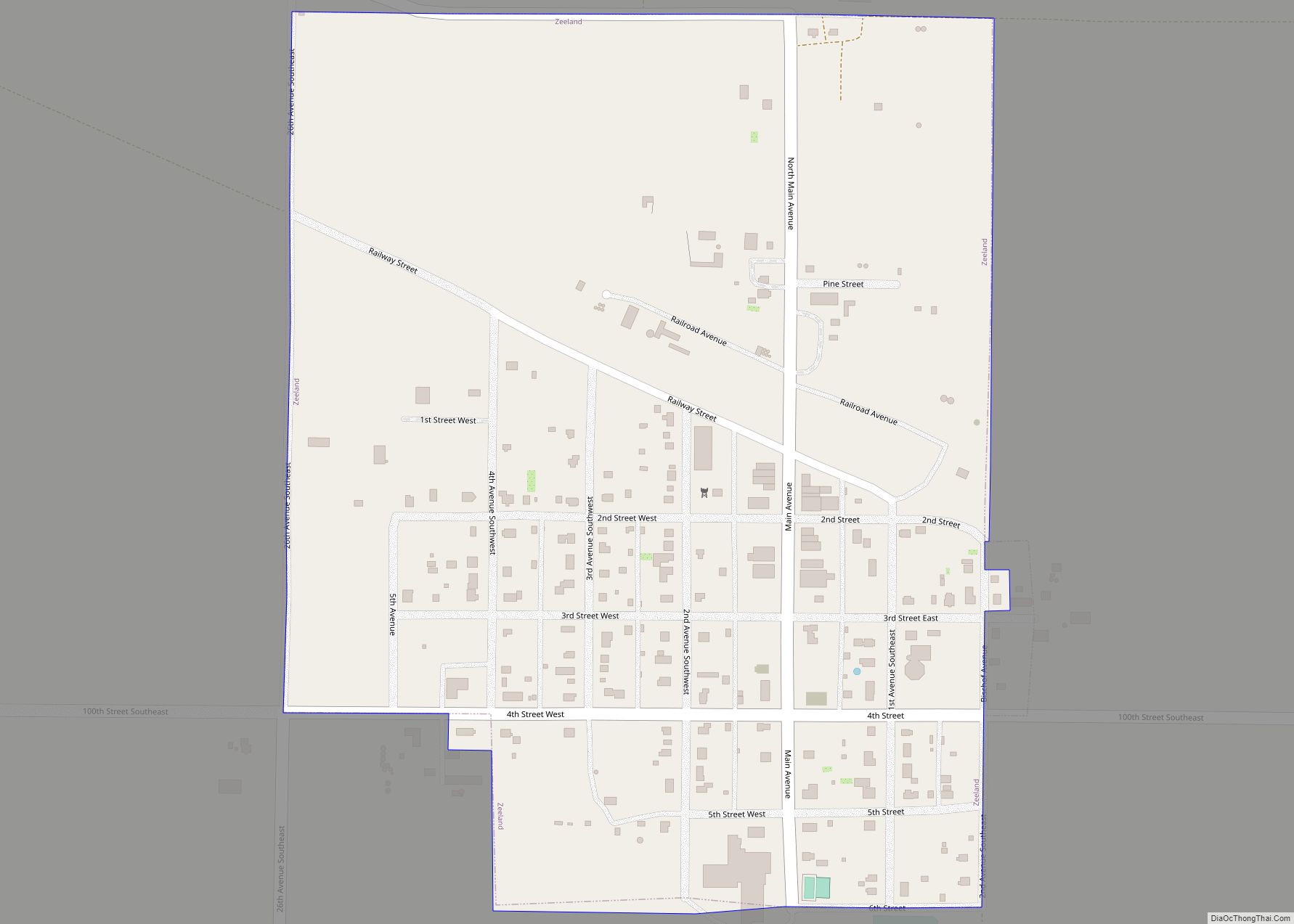 Map of Zeeland city, North Dakota