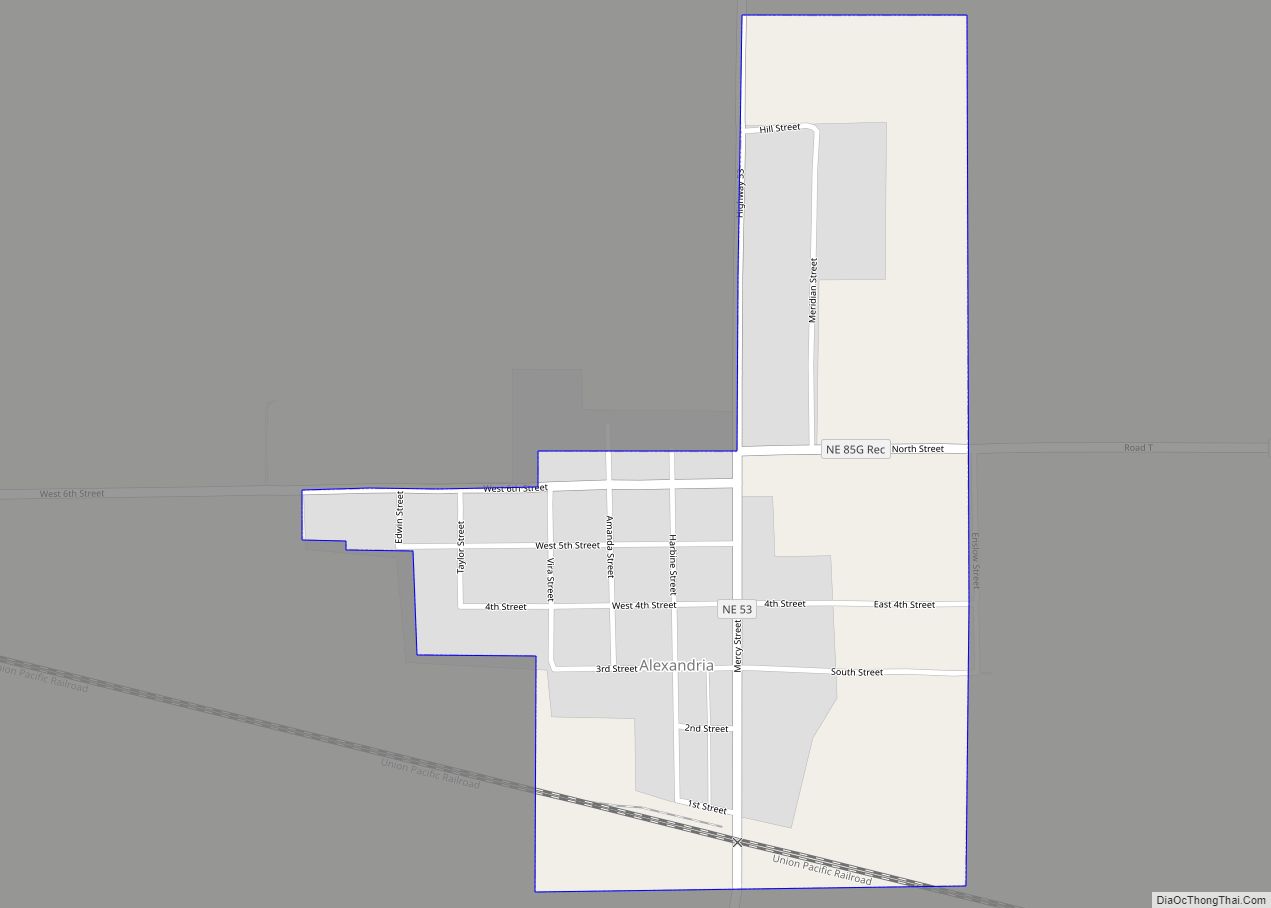 Map of Alexandria village, Nebraska