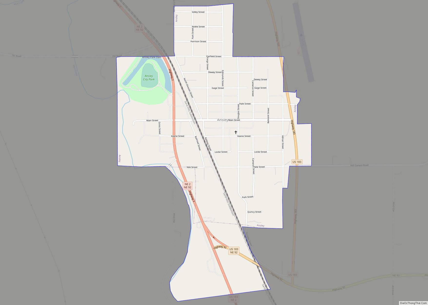 Map of Ansley village