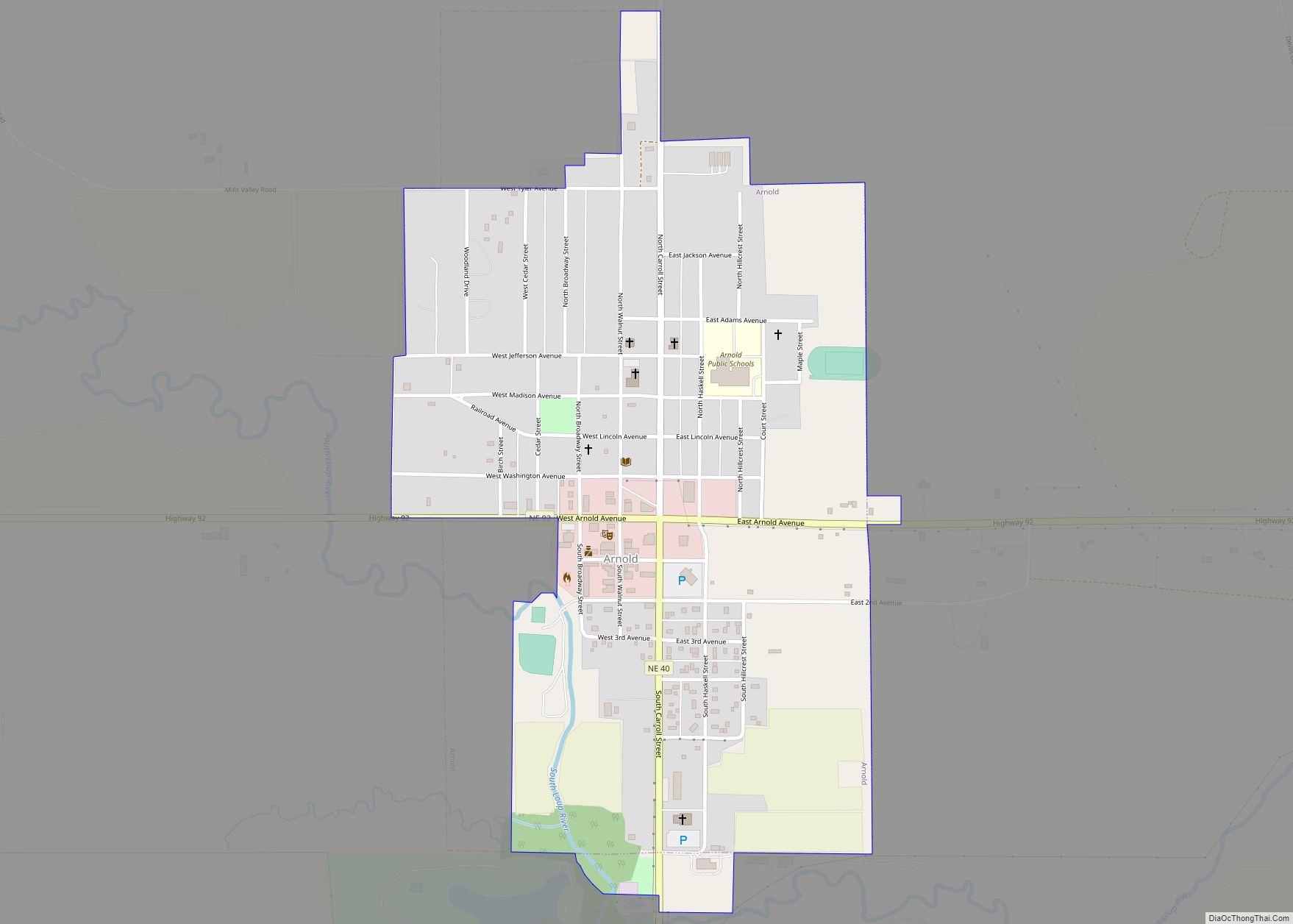 Map of Arnold village, Nebraska