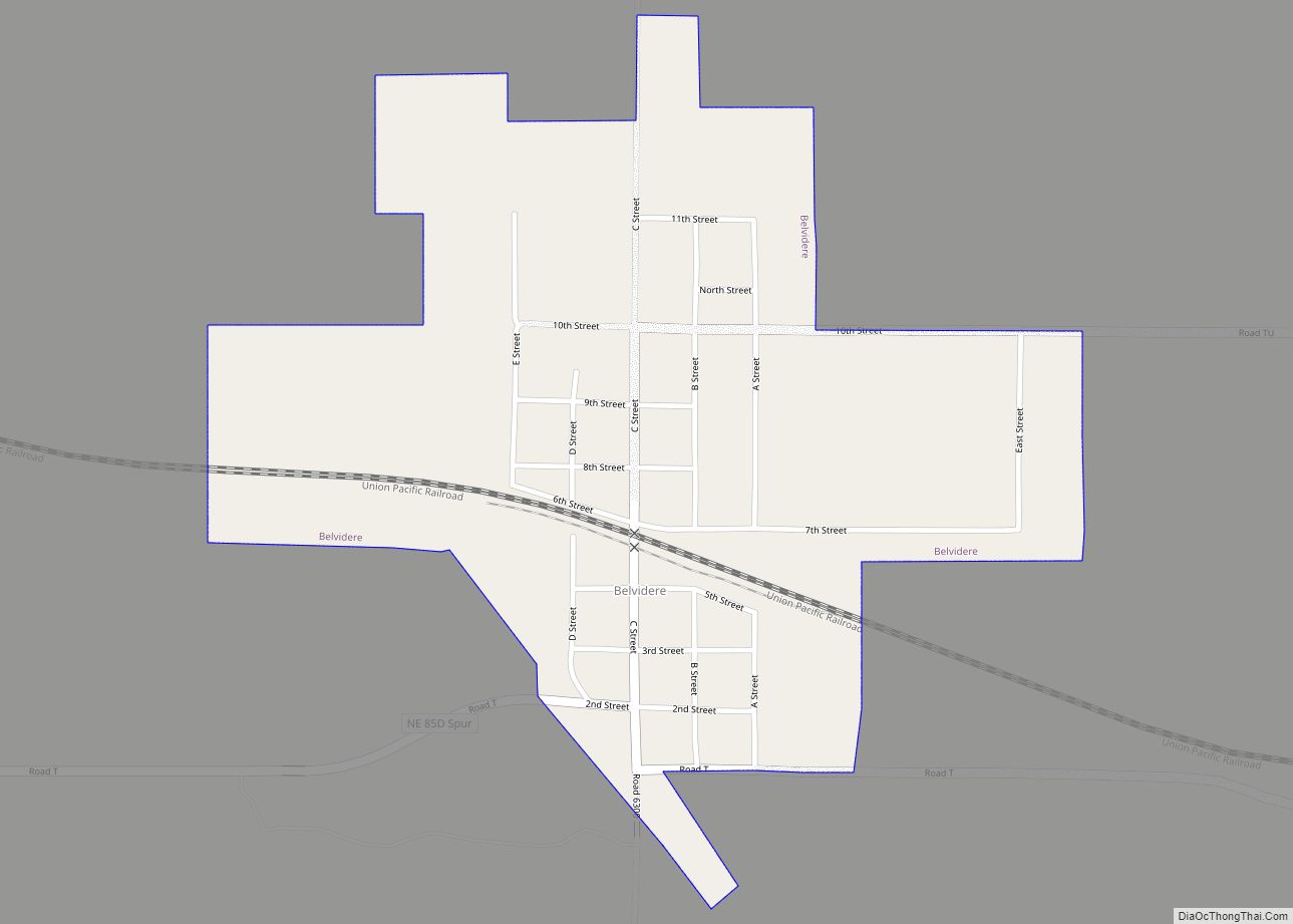 Map of Belvidere village, Nebraska