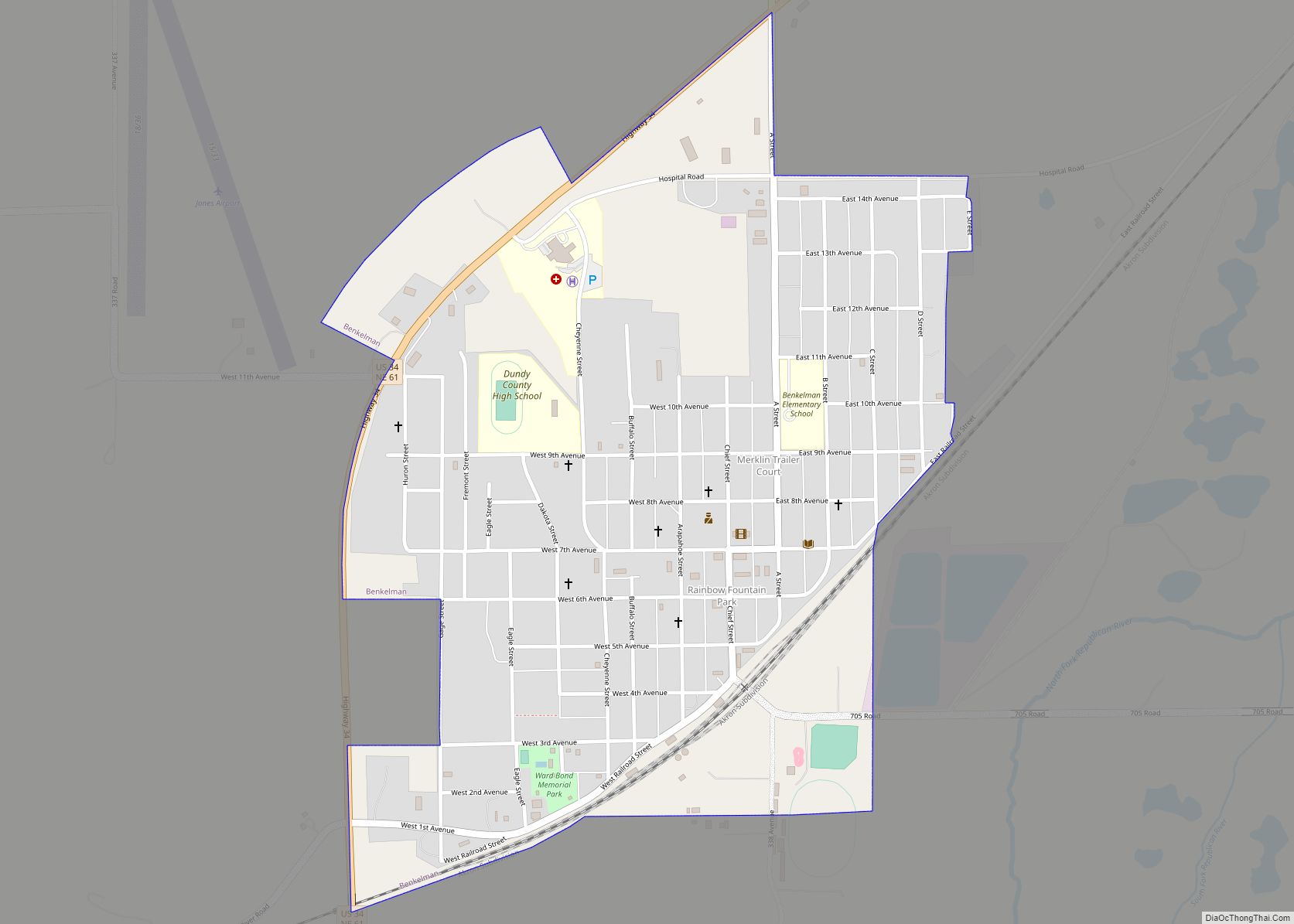 Map of Benkelman city