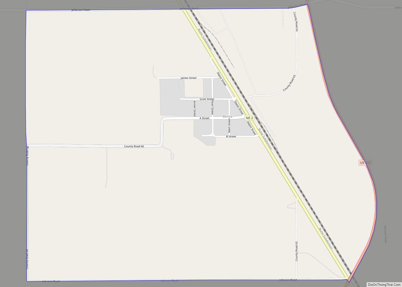 Map of Berea CDP, Nebraska